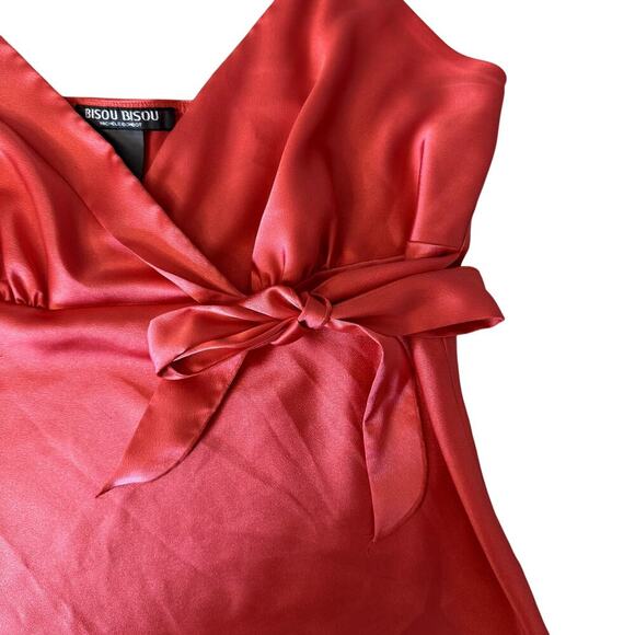 y2k bisou bisou coral v-neck tank top women's size 10/medium - Picture 2 of 4